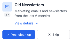 Cleanup feature screenshot 1